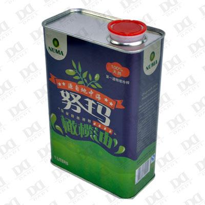 China Extra Virgin 1L Olive Oil Tin Can Spout Edible Container Dadi Packing Imported China Food Olive Oil Packaging for sale