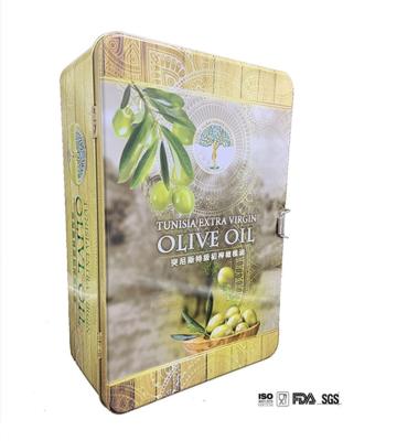 China Canned Food Olive Oil Gift Hang Box Stylish With Luxurious Window Festival Present Two Bottles Oil Inside for sale