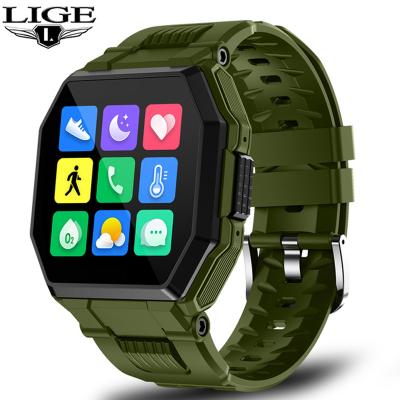 China New Arrivals OEM Full Touch Screen Smartwatch BT Call Men Sports Fitness Tracker Blood Pressure Heart Rate Lige for sale