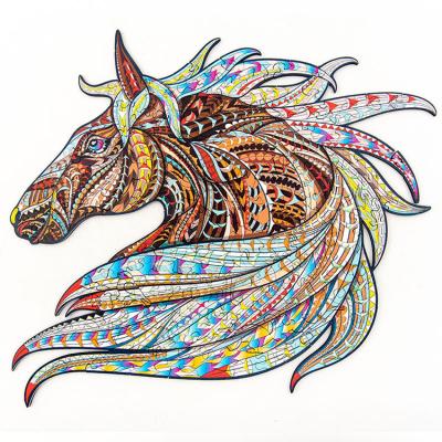 China DIY TOY Wooden Jigsaw Puzzles Animals Unicorn 150+ Gift Best Of Decorative Unique Jigsaw Shape Pcs For Adults And Children Family Game WD21142 for sale