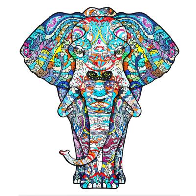 China Cartoon Toy Wooden Jigsaw Puzzles Custom Animal Decorative Unique Shape Jigsaw Pieces Gift for Adults and Kids Family Play Game WD21144-9 for sale