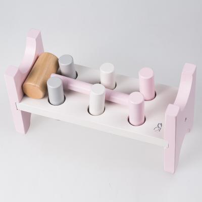 China Schima FUN GAME Bench Grinding Wooden Toy with Mallet Hammering Block Punch and Drop Instruments for Kids Others Fidgety Person Toys WD21001 for sale