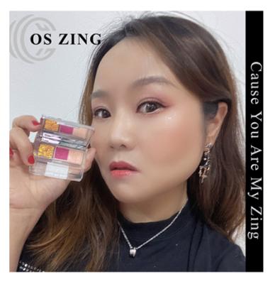 China Cos Zing OEM 3 Colors Waterproof Shimmer Private Label Pigmented Glitter Eyeshadow Palette for sale