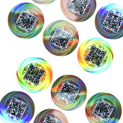 China Waterproof security hologram label sticker printing, QR code label sticker holographic tamper evident security label for sale