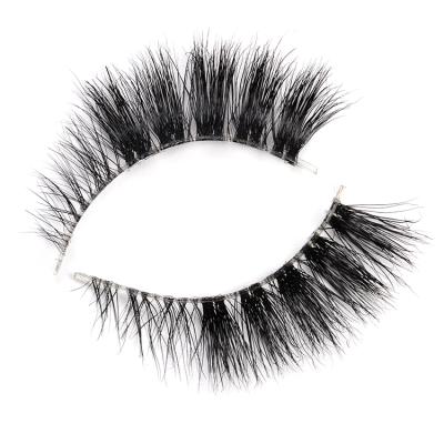 China Real Mink Fur Transparent Stem False Eyelashes Natural Soft Mink Eyelashes Mink False Lashes 100% With Custom Packing for sale