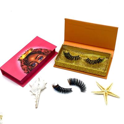 China Natural Soft High Quality Handmade Colorful Tape Faux Thick Soft Lashes Vendor Mink Eyelashes Fluffy Full With Custom Packing for sale