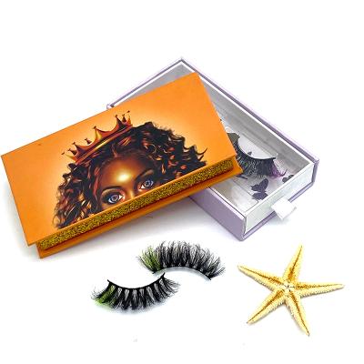 China Wholesale Natural Soft Mink Eyelashes Vendor Handmade Fluffy Full Colored Tapered Tapered Layered Reusable Lashes With Custom Packaging for sale