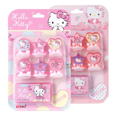 China Lovely Funny Hello Kitty Pattern Funny Seal Stamp Set For Kids for sale