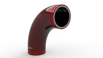 China DC HQ DOUBLE-LAYERED FOR HIGH WEAR-RESISTANT DUAL PIPES 275*90 ELBOW RED for sale