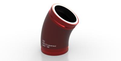 China DC HQ DOUBLE-LAYERED FOR HIGH WEAR-RESISTANT DUAL PIPES 275*10 ELBOW RED for sale