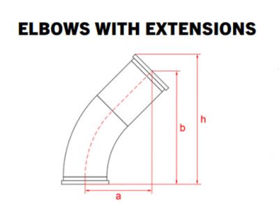 China Rohrsystem Custom Casting Cast Elbow mit Verlängerung zu verkaufen