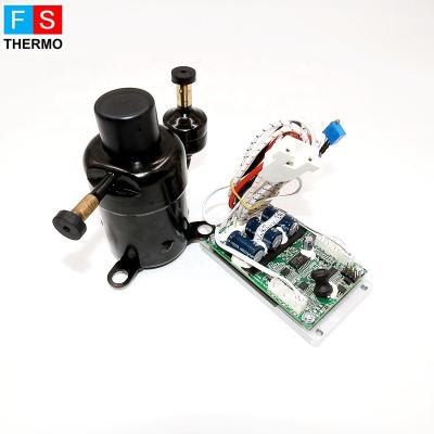 China Miniature Rotary Refrigeration Parts DC 12v 24v Hermetic Compressor For Beverage Cooling System for sale