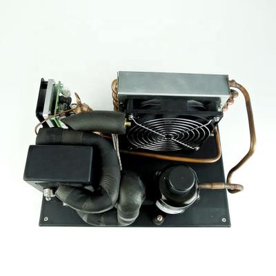 China Refrigeration parts mini r134a refrigeration water cooling unit with tiny compressor for pc refrigerator for sale