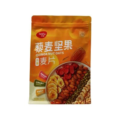 China Custom Printed Security Flexible Packaging Flat Bottom Pouch For Quinoa Nuts Oats for sale