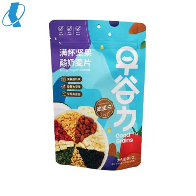 China Custom Printed Security Stand Up Pouch With Zipper Aluminum Foil Bag For Yogurt Nuts Cereal for sale