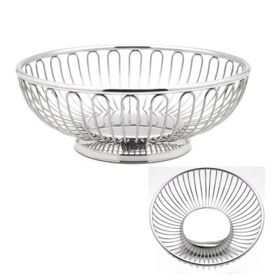 China Vegetable Wire Stocked Mesh Candy Fruit Basket Creative Storage Display Kitchen Bowl Metal for sale