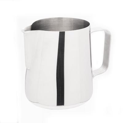 China Coffee Maker Frother 300ml Mini Silver Pitcher Stainless Steel Stocked Custom Milk Jug for sale