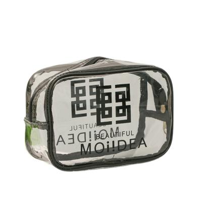 China Fashion Makeup Pouch Promotional Clear Transparent Custom Print Customized Logo PVC Cosmetic Bag With Zipper for sale