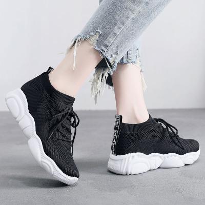 China Fashion Trend Womens Running Shoes Sporty Walking Sock Sports Woman Fashion Sneakers Mesh Slip On Lady Platform Loafers for sale