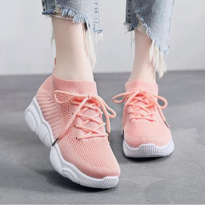 China Fashion trend women's athletic walking slip on tennis sneakers women wholesale shoes branded sports shoes for woman sock shoe manufacturer for sale