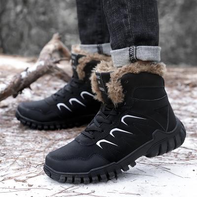 China Fashion Trend High Quality Men's Travel Increasing Shoes Warm Fur Non-slip Men's Boots Snow Winter Shoes for sale