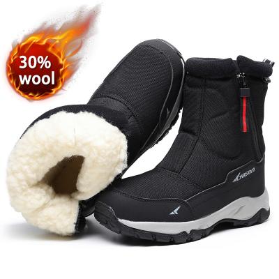 China Waterproof Women Waterproof Winter Shoes Women Men Snow Boots Platform Warm Mid-Calf Hairy Boots With Thick Fur Heels Botas Mujer for sale