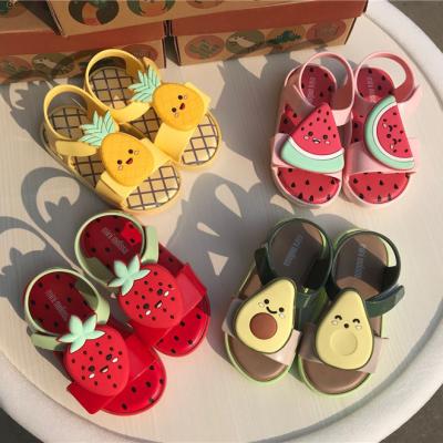 China Waterproof Mini Melissa Shoes Kids Fruit Sandal Soft Soles Peep Toe Jelly Shoes For Boys And Girls Baby Beach Shoes for sale