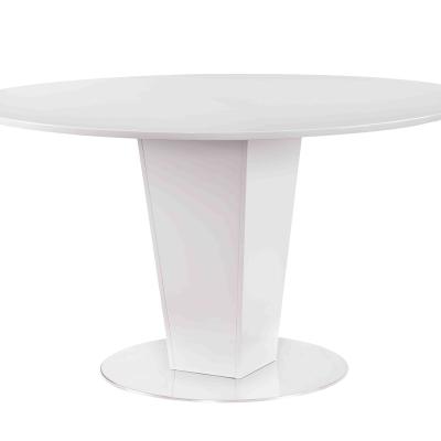 China Modern Hot Selling Round Diamond Dining Table in White High Annotation, Stainless Steel Base, K/D Construction for sale