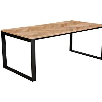 China Simpler Style Design Industrial Hot Sale High Quality Dining Table With Wood Top And Metal Frame for sale