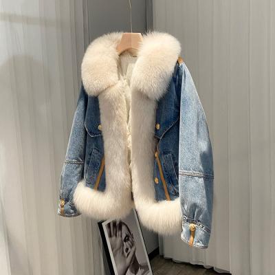 China Breathable Down Parka Jacket Womens Parkas Coats White Fox Fur  down coat  Cowboy Wear Woman for sale