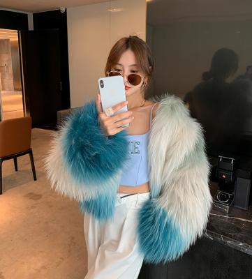 China Anti-wrinkle 2022 New Styles Luxury Thick Winter Warm Women Flocky Fluffy Fur Jacket Leather Real Weave Raccoon Fur Coat for sale