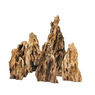 China Sustainable aquarium landscaping pine skin stone also called tiger skin stone for sale