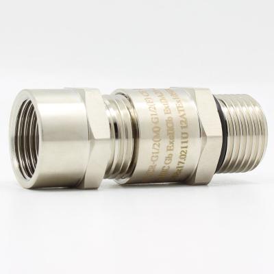 China Uarmored 304 stainless steel nickel plated brass industrial conduit cable glands allow direct connection to rigid or flexible conduit for sale