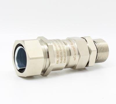 China Explosion Proof Double Nickel Plated Brass Compression Armored IDL Cable Gland Connect Metallic Flexible Conduit for sale