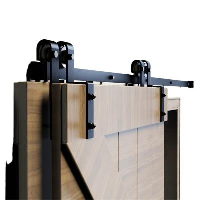 China Wholesale Modern ODM/OEM Sliding Barn Door Wood Hardware Steel Black Track Sliding Hardware Barn Door Track Kit Barn Door Track for sale