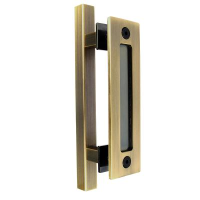 China Modern Custom Made Q235 Carbon Steel Barn Door Hardware Kit Antique Square Tube Barn Modern Sliding Door Handles for sale