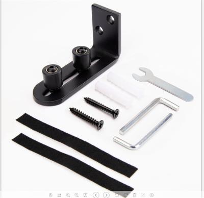 China Modern Barn Door Hardware Kit China Factory Direct Sale Adjustable Roller Wall Mount System Sliding Barn Door Floor Guide for sale