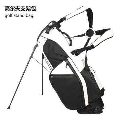 China Custom Outdoor Golf Activity Logo Black And White PU Golf Stand Bags for sale