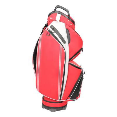 China Outdoor Golf Activity Personalized PU Leather Golf Bag Custom Top Pockets Golf Cart Bag For Golf Clubs for sale