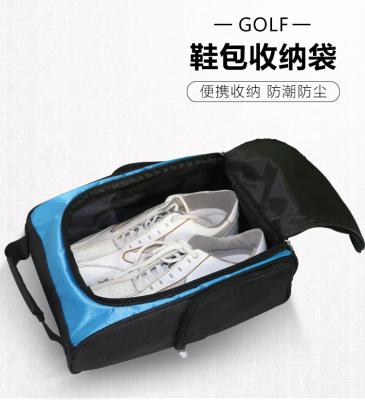 China Custom Golf Outdoor Activity Embroidery Logo Golf Shoes Bag With Zipper Storage Shoe Bag for sale