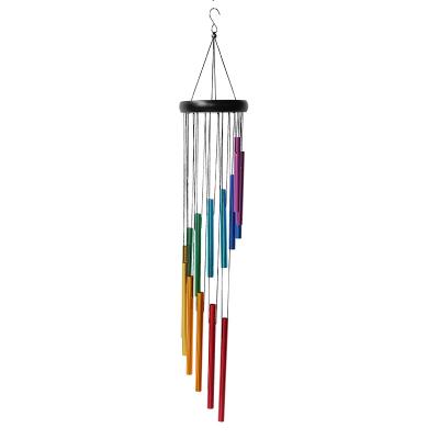 China 14 Tube Backgammon Metal Wind Chime Decoration Industrial Colorful Rotating Creative Home Wind Chime for sale