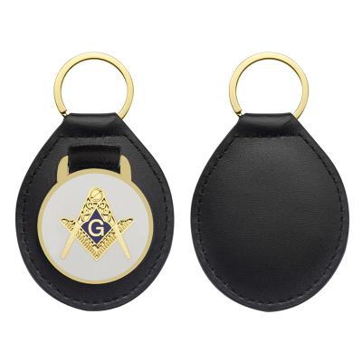 China Custom Masonic Metal Leather Key Chain Leather Key Chain/Wholesale Leather Key Chain Blank for sale