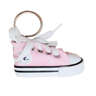 China Promotional cheap wholesale mini 3d shoes sneakers pink main chain sneakers gifts key chain for sale