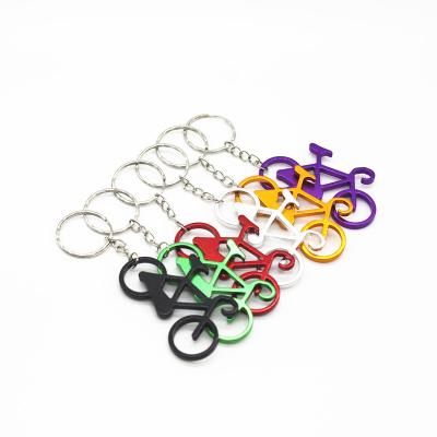 China Promotional Gifts Wholesale Mini Bicycle Bottle Opener Metal Head Chain Bicycle Keychain for sale