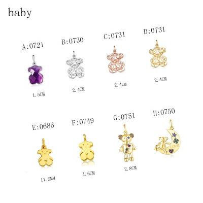 China Fine Polishing Bear Pendant With Spanish Fashion Women's Necklace Plata S925 Bear Jewelry for sale