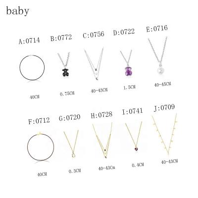 China Fashion Good Polishing Bear S925 Sterling Silver Women's Simple Clavicle Chain Suitable For Touses Necklace for sale