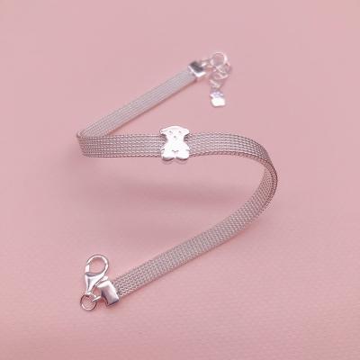 China Hot sale 925 fashion trend bear bracelet silver ladies simple geometric simple woven fashion ladies jewelry china wholesale sale 925 for sale