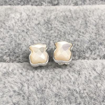 China 1 cute: 1 supplier of silver white bear earrings women's cute spanish classic 925 bear shell jewelry for sale