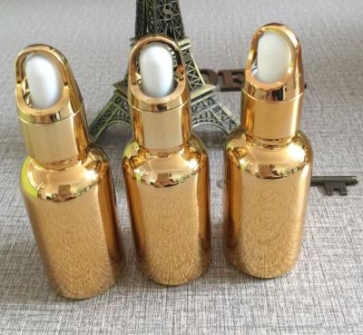 China Wholesale Personal Care Gold 1 Ounce Glass Dropper Bottles, 30ml Gold Glass Dropper Bottles For Perfume, 1 Ounce Dropper Bottles Glass for sale