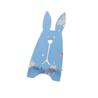 China Direct Selling Adjustable Colorful Rabbit Factory Mobile Phone Holder Cell Phone Wooden Fixed Base for sale